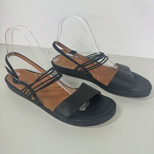 L'Amour Des Pieds Demming Black Strappy Sandals Sling Back Open Toe Size 8